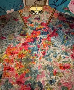 Multicolor Abstract Floral Area Rug 5x7