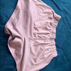 Pink Elastic Waist Shorts