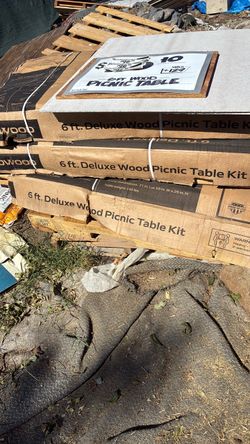 6 ft. Deluxe Wood Picnic Table Kit