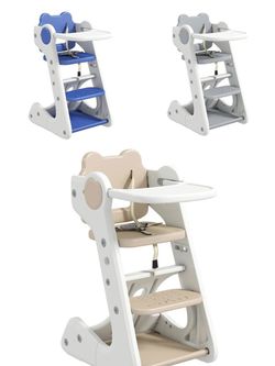 Toddler High Chair, Baby Highchair with Adjustable Seat & Tray, 6 Months up
