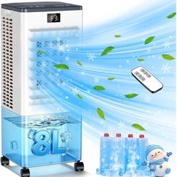 Brand New in Unopend box 3-in-1 Portable Air Cooler Fan with Remote, 8L Water Tank