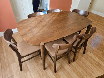 7pc wood MCM dining set