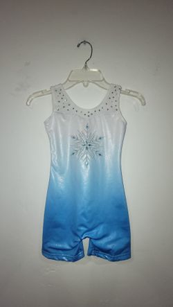 Elsa Gymnastics Unitard leotard Dance Girl's Size 4T-5 embellished Excellent Condition PRICE Is Firm Cash Only