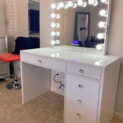 Makeup Vanity Petite With Bluetooth Mirror Price includes delivery and assembly In Stock Available To Take Same Day!! 