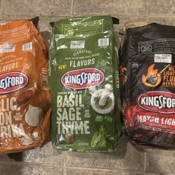 (3) Unopened Bags Of Assorted Charcoals. $15 Takes All. Must Pick Up