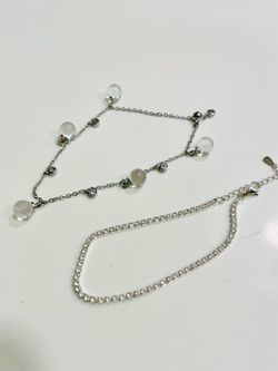 Silver bracelets w/  quartz