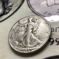 1945 WALKING LIBERTY HALF DOLLAR - HIGH GRADE, NEARLY UNCIRC! LOOKS 