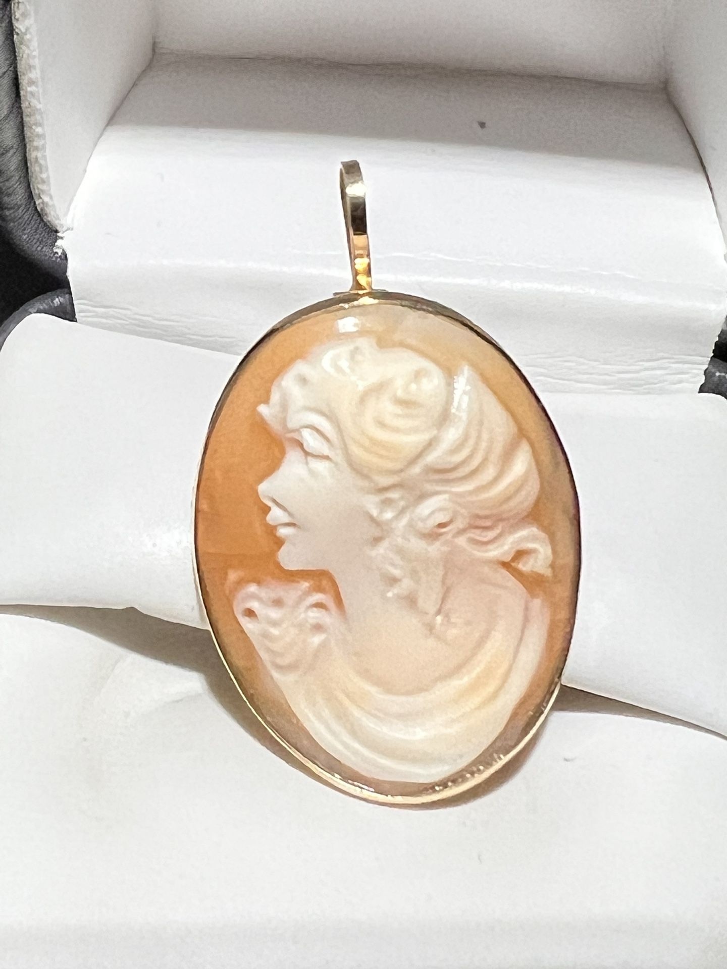 BEAUTIFUL VINTAGE CAMEO PURE 14K GOLD FOR SALE