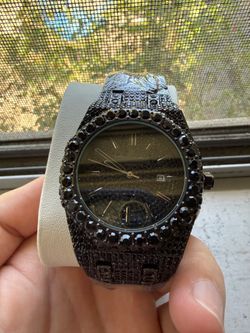 Black moissanite AP watch