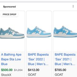 Wholesale Baby Blue Bapestas Size 12