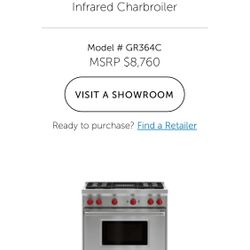 36” WOLF GAS RANGE NEW 