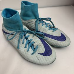 Nike Hypervenom Soccer Cleats Adult Size ~9.5 Blue White Dynamic Fit