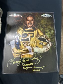 Autographed Yellow Power Ranger 