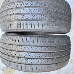 Two Tires 265/40/21 Continental Cross contact LX Sport With 70% Left Excellent Pair •