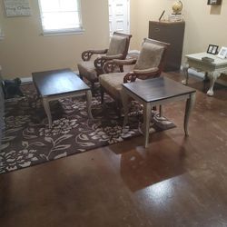 2 Chairs w Coffee and End Table