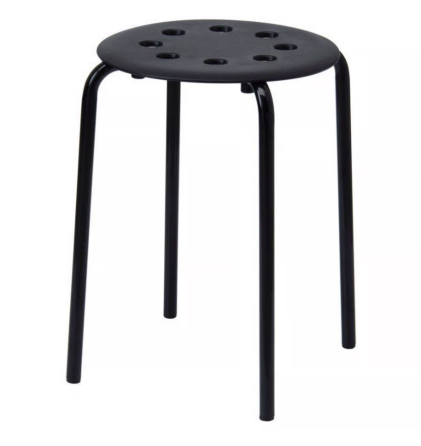 MARIUS Stool, black, 17 3/4 "