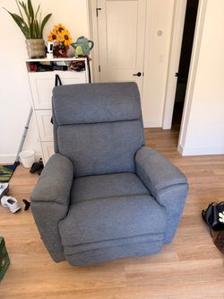 La-Z-Boy Blue Fabric Manual Rocking Recliner