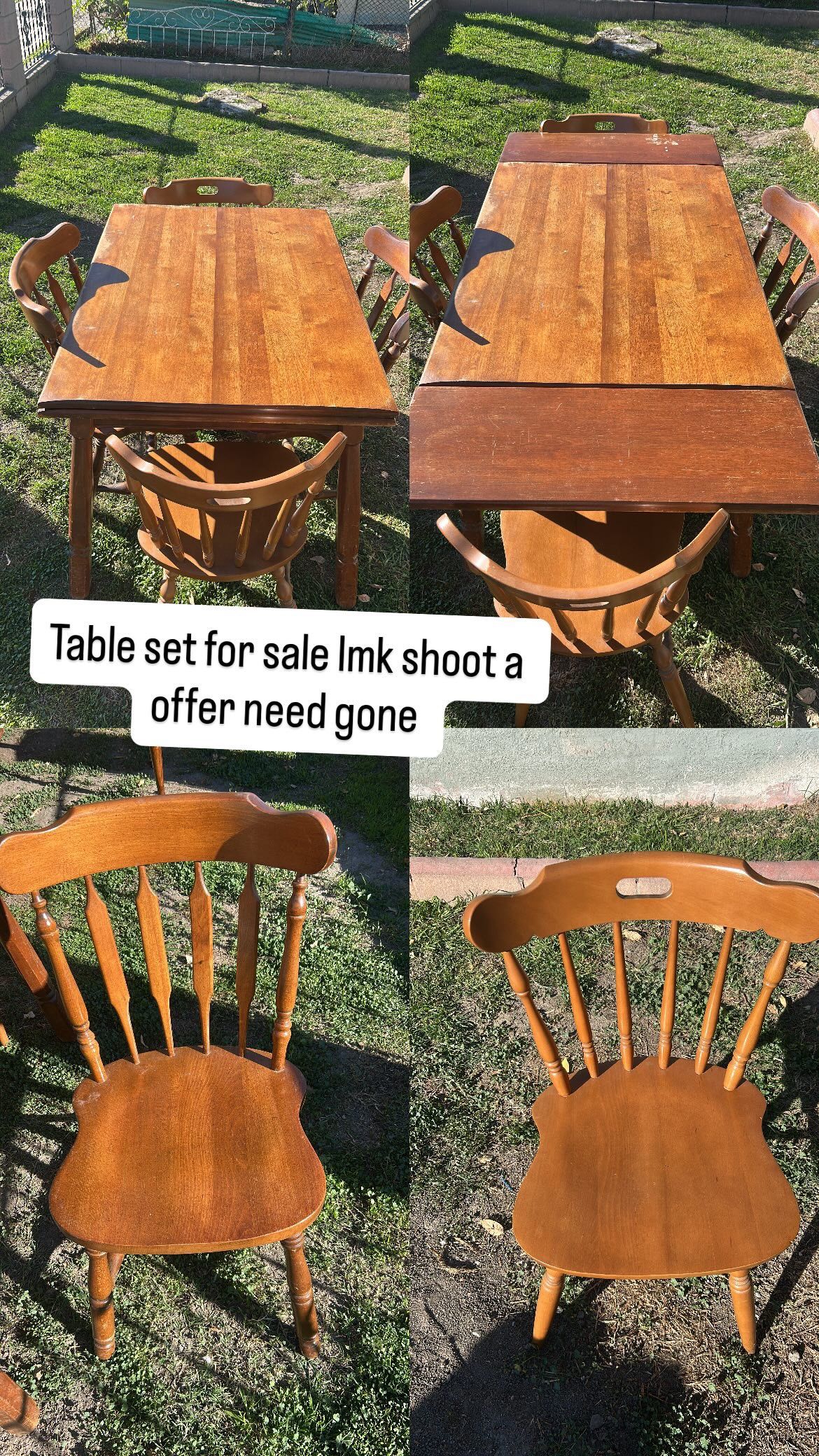 Kitchen Table Set 4 Chairs $60