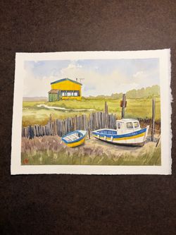 Boat on Land 8x10” **sale** original watercolor painting