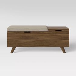 Mid-Century Modern Walnut Storage Bench / Coffee Table