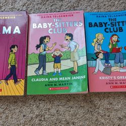 3 The Baby-Sitters Club Paperback Graphic Books by Ann M. Martin, 1 and 4, Drama

This set includes three paperback graphic novels from the Baby-Sitte