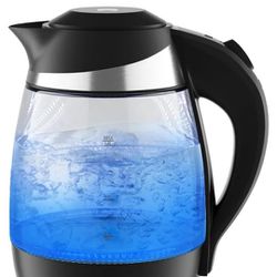 Mueller Living Glass Kettle 1.8L 1500W LED Light Electric Tea Kettle Automatic Shut-Off with SpeedBoil Tech and Boil-Dry Protection