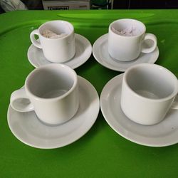 Pier 1 Imports Espresso Cups & Saucer (4x)