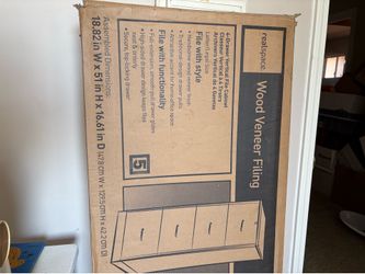 Wood veneer filing cabinet
