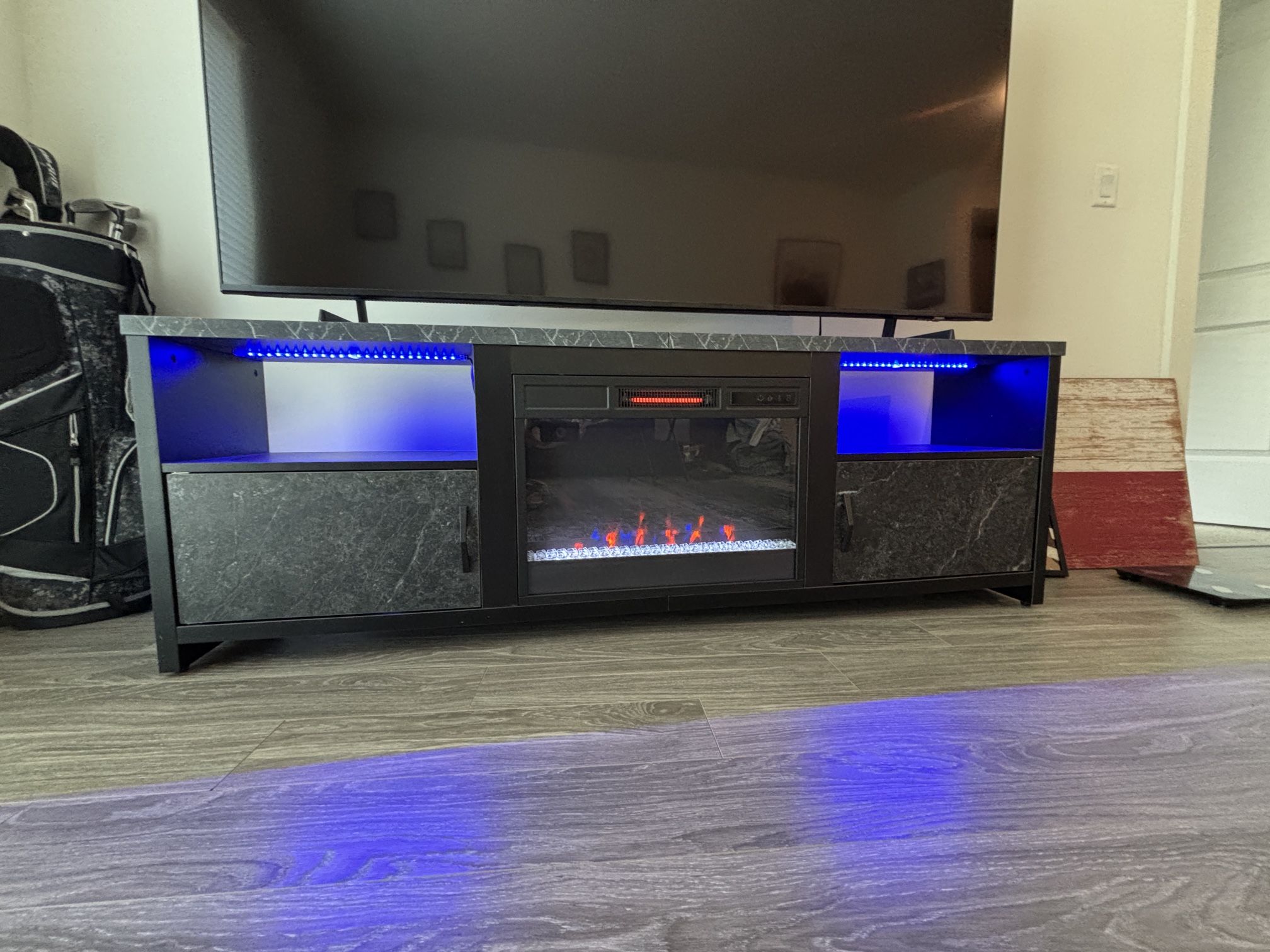 Entertainment Center w/LED lights & Fireplace