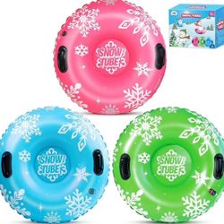 36" Heavy Duty Inflatable Snow Tube with Handles for Sledding, 6 available, $15 each, NEW
