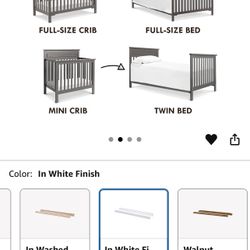 DaVinci Hidden Hardware Twin/Full-Size Bed Conversion Kit (M5789) in White