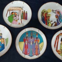 Set of 5 Puerto Rico Christmas Decorative Plates