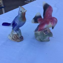Royal Copley set of two vintage bird figurines