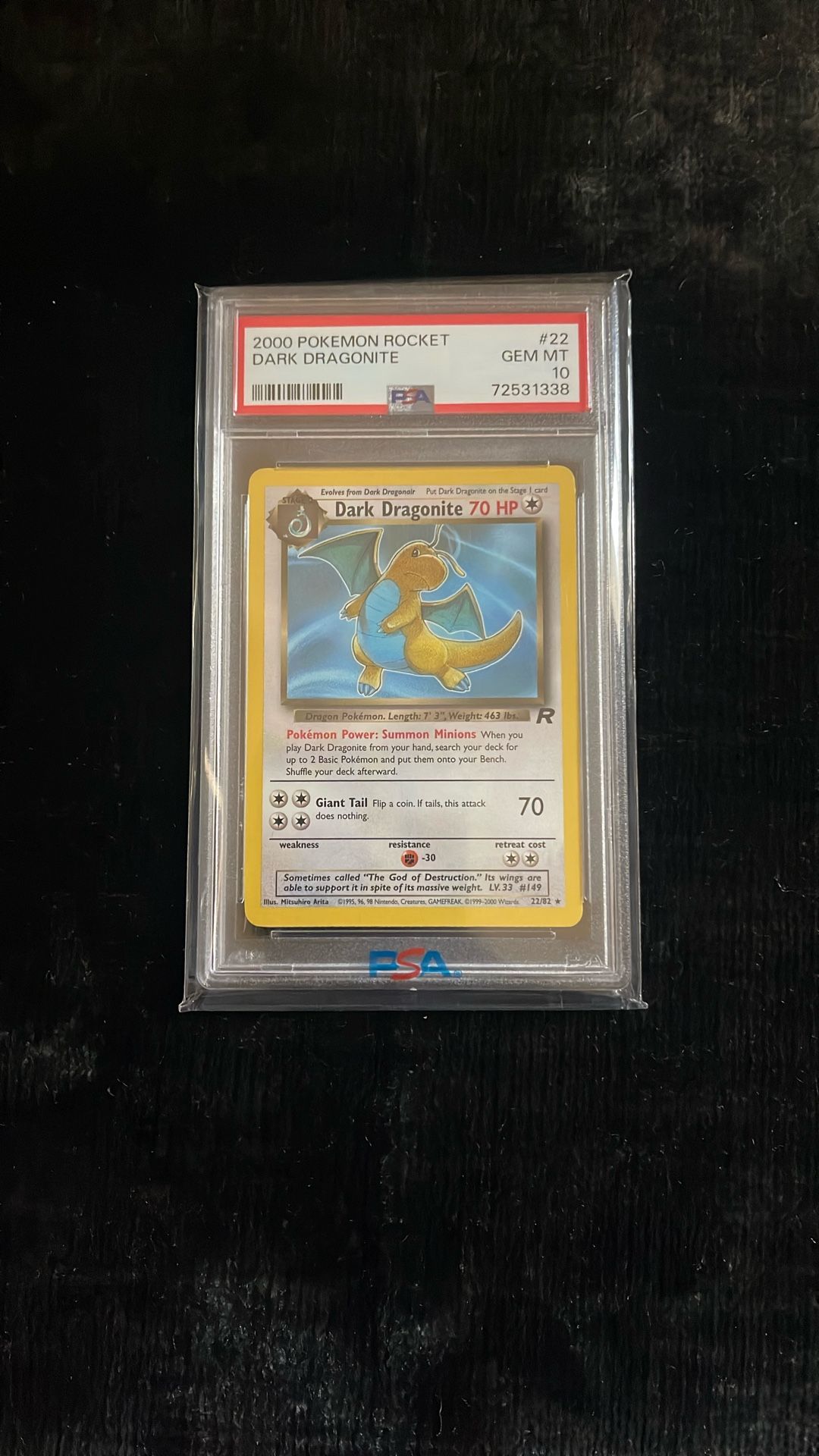 Pokemon PSA 10 Dark Dragonite