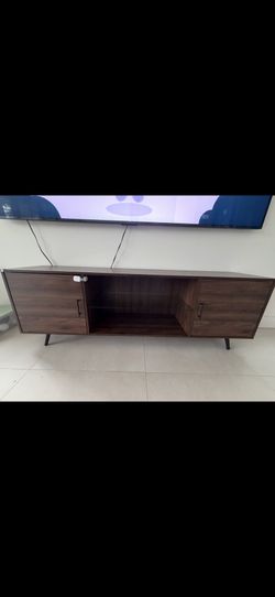 Joss & Main walnut media cabinet 65”- Paid $650