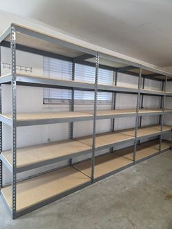 5 Tier Shelving 48 in W x 24 in D American Made Used Heavy Duty Steel Boltless Storage Racks Delivery Available