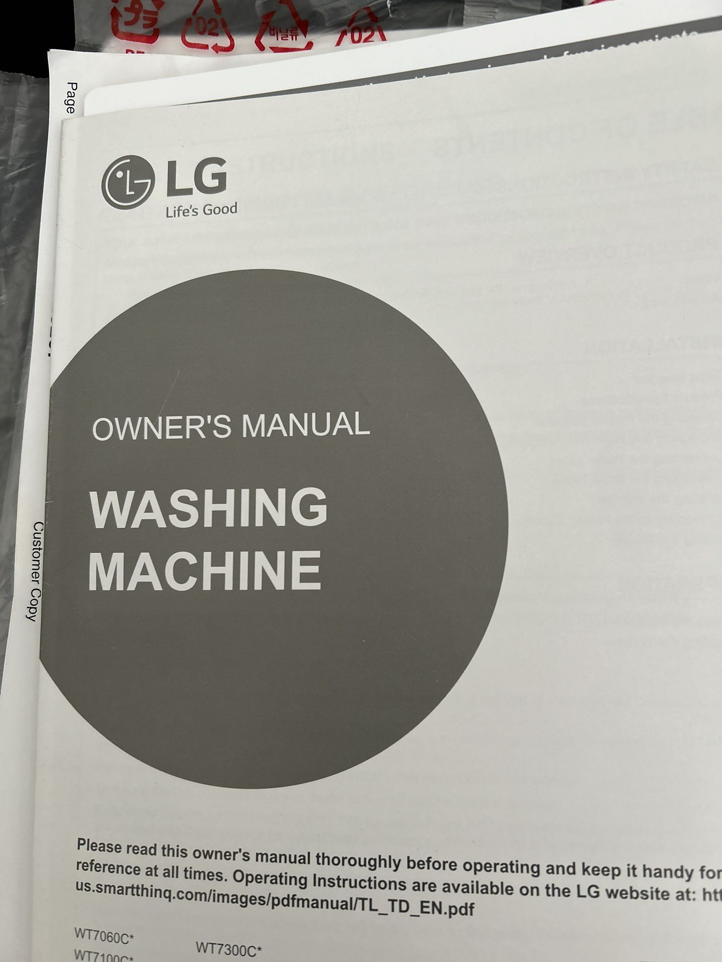 LG  Large Washing Machine , Stainless Steel 