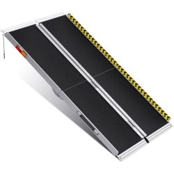 Portable Wheelchair Ramp 5FT, Seamless Non-Slip Aluminum Ramps #2289H G1