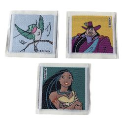 1995 Disney 2" Pocahontas Embroidered Fabric Sticker 3 Patches General Mills