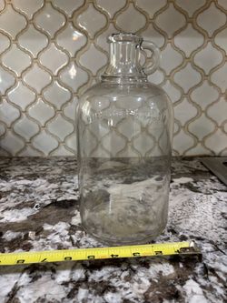 1 half Gallon vintage Clear Glass Jug with Handle