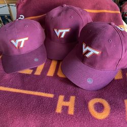 Virginia Tech Nike Swoosh Youth Caps . Resell Lot (3) NEW