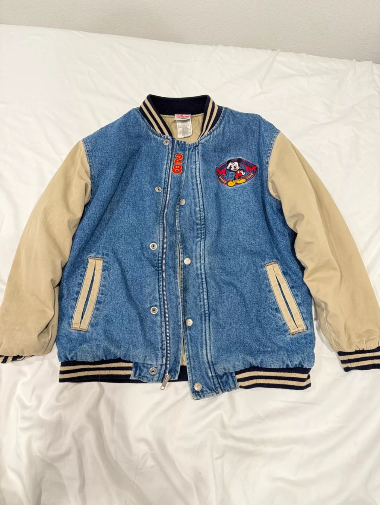 Genuine Disney 90s Vintage Varsity Denim Jacket Great Condition