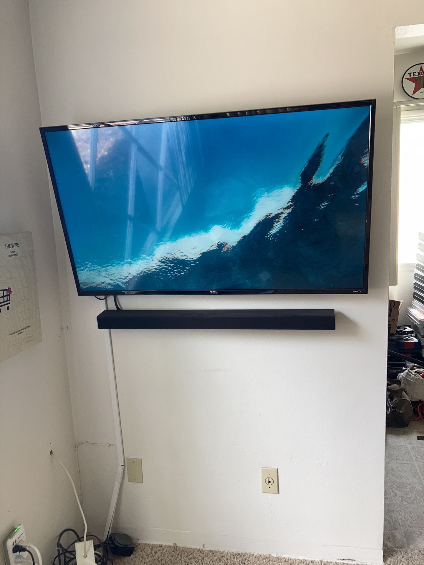 49” TCL 4K TV with Vizio 3.1 Surround sound bar and subwoofer