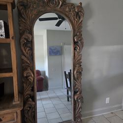 Antique Gilded Floor Mirror