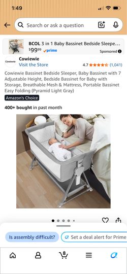 Baby Bassinet, adjustable height, for bedside sleeping or once baby is a toddler, baby entryway