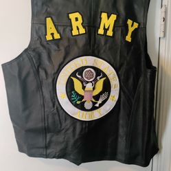 US Army Leather Vest