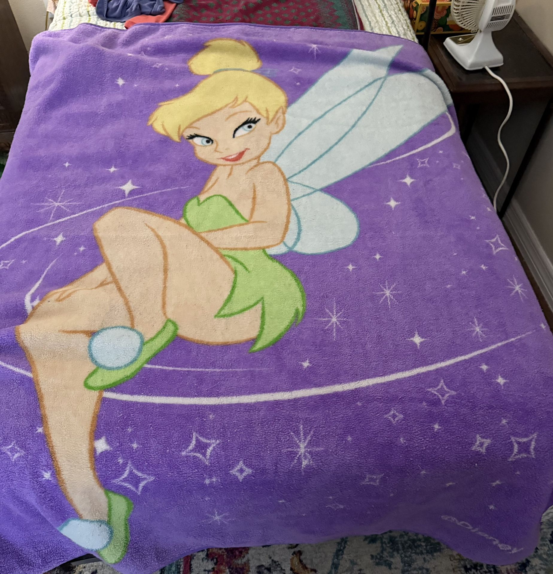 Tinkerbell Official Disney Fleece Blanket Fits Twin Bed Or Use As Throw