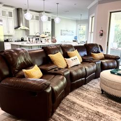 Gorgeous Leather Recliner Sectional 