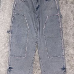 XXL Y2K baggy cargo jeans with pink highlights