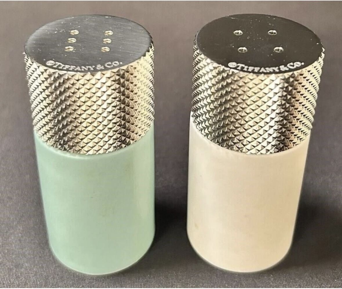 TIFFANY & CO. Fine Bone China Salt & Pepper Shaker Set – Model #13378 – RARE